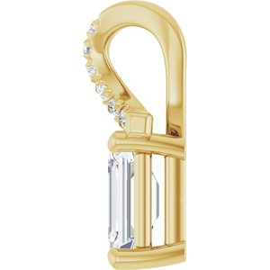 18K Yellow Gold 6x4 mm Emerald Pendant Mounting – image 5