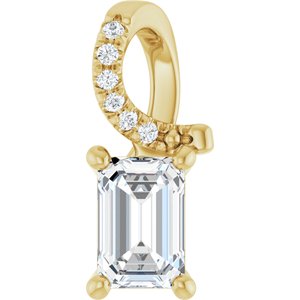18K Yellow Gold 6x4 mm Emerald Pendant Mounting