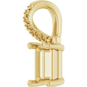 18K Yellow Gold 6x4 mm Emerald Pendant Mounting – image 4
