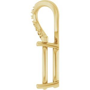 14K Yellow Gold 14x10 mm Elongated Cushion Pendant Mounting – image 6