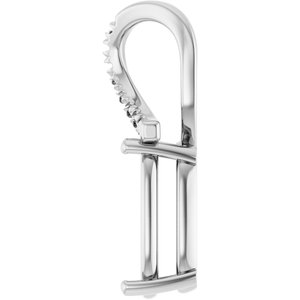 10K White Gold 14x10 mm Elongated Cushion Pendant Mounting – image 6