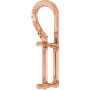 10K Rose Gold 14x10 mm Elongated Cushion Pendant Mounting – image 6