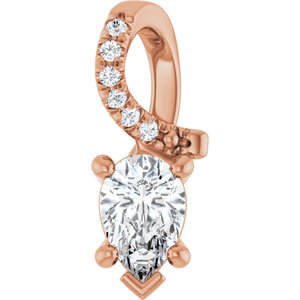 14K Rose Gold 6x4 mm Pear Pendant Mounting