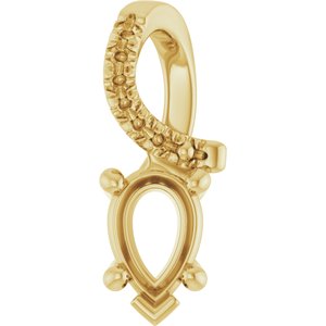 10K Yellow Gold 6x4 mm Pear Pendant Mounting – image 2