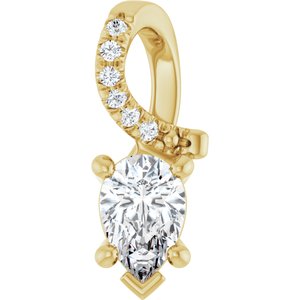 10K Yellow Gold 6x4 mm Pear Pendant Mounting
