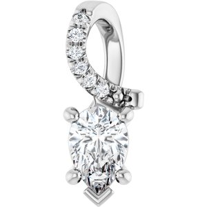 14K White Gold 6x4 mm Pear Pendant Mounting