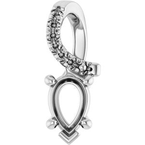 Platinum 6x4 mm Pear Pendant Mounting – image 2
