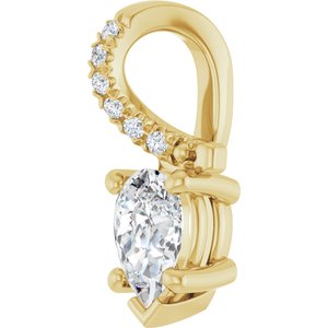 18K Yellow Gold 6x4 mm Pear Pendant Mounting – image 3