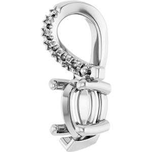 14K X1 White Gold 6x4 mm Pear Pendant Mounting – image 4