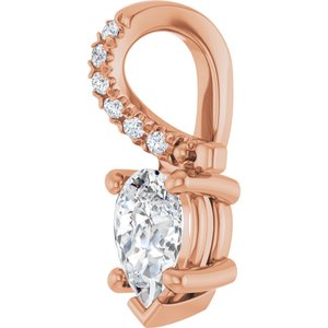 14K Rose Gold 6x4 mm Pear Pendant Mounting – image 3