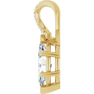 14K Yellow Gold 11x5.5 mm Marquise Pendant Mounting – image 5