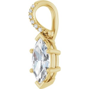 10K Yellow Gold 11x5.5 mm Marquise Pendant Mounting – image 3