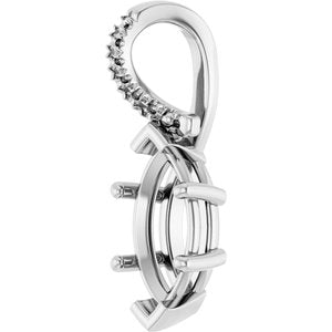 18K White Gold 11x5.5 mm Marquise Pendant Mounting – image 4