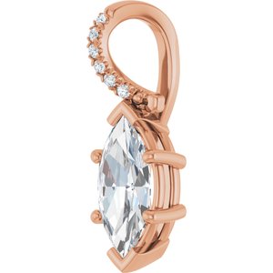 18K Rose Gold 11x5.5 mm Marquise Pendant Mounting – image 3