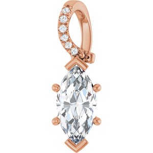 10K Rose Gold 11x5.5 mm Marquise Pendant Mounting