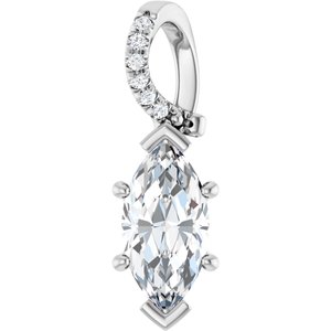 14K X1 White Gold 11x5.5 mm Marquise Pendant Mounting