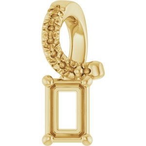 10K Yellow Gold 4.5x3 mm Emerald Pendant Mounting – image 2