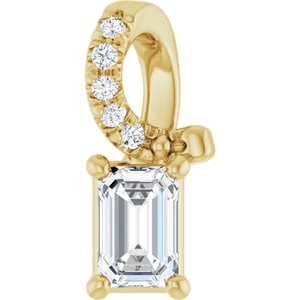 10K Yellow Gold 4.5x3 mm Emerald Pendant Mounting