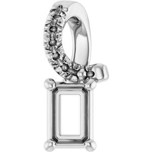Continuum Sterling Silver 4.5x3 mm Emerald Pendant Mounting – image 2