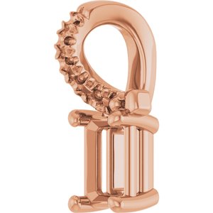18K Rose Gold 4.5x3 mm Emerald Pendant Mounting – image 4