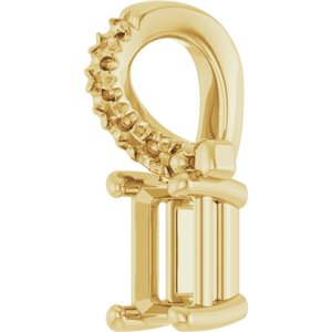 14K Yellow Gold 4.5x3 mm Emerald Pendant Mounting – image 4