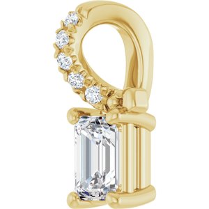 10K Yellow Gold 4.5x3 mm Emerald Pendant Mounting – image 3