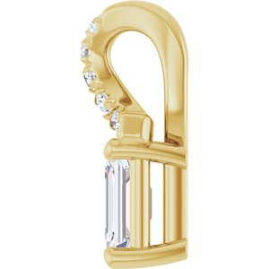 10K Yellow Gold 4.5x3 mm Emerald Pendant Mounting – image 5