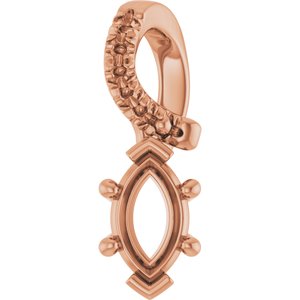 10K Rose Gold 6x3.5 mm Marquise Pendant Mounting – image 2
