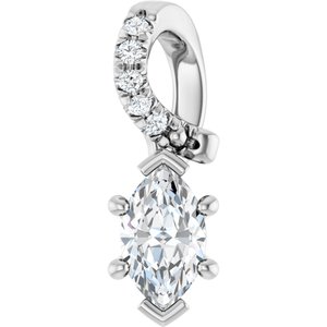 10K White Gold 6x3.5 mm Marquise Pendant Mounting