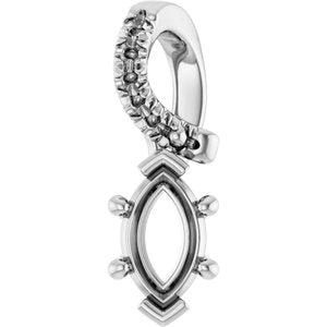 18K White Gold 6x3.5 mm Marquise Pendant Mounting – image 2