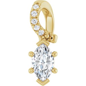 14K Yellow Gold 6x3.5 mm Marquise Pendant Mounting