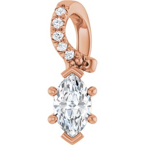 18K Rose Gold 6x3.5 mm Marquise Pendant Mounting
