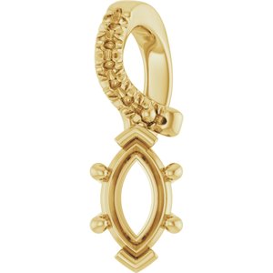 10K Yellow Gold 6x3.5 mm Marquise Pendant Mounting – image 2