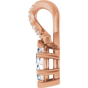 18K Rose Gold 6x3.5 mm Marquise Pendant Mounting – image 5