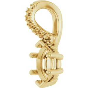 14K Yellow Gold 6x3.5 mm Marquise Pendant Mounting – image 4