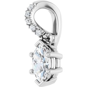 Sterling Silver 6x3.5 mm Marquise Pendant Mounting – image 3