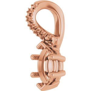 18K Rose Gold 6x3.5 mm Marquise Pendant Mounting – image 4