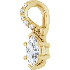 18K Yellow Gold 6x3.5 mm Marquise Pendant Mounting – image 3
