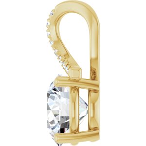 14K Yellow Gold 9 mm Round Pendant Mounting – image 5
