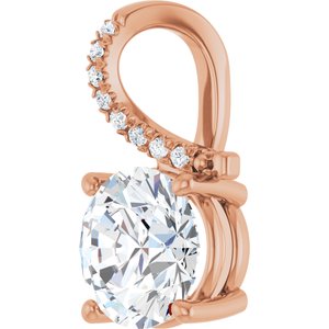 10K Rose Gold 9 mm Round Pendant Mounting – image 3