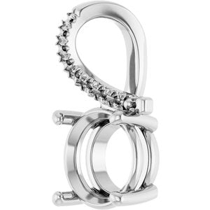 14K X1 White Gold 9 mm Round Pendant Mounting – image 4