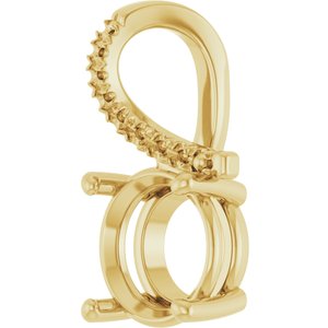 14K Yellow Gold 9 mm Round Pendant Mounting – image 4