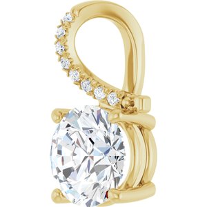 18K Yellow Gold 9 mm Round Pendant Mounting – image 3