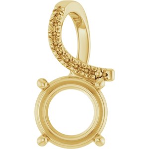 14K Yellow Gold 9 mm Round Pendant Mounting – image 2