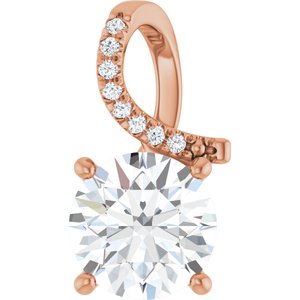 18K Rose Gold 9 mm Round Pendant Mounting