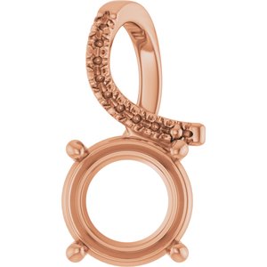 14K Rose Gold 9 mm Round Pendant Mounting – image 2