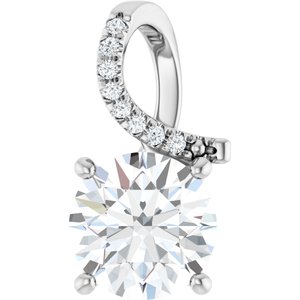 14K White Gold 9 mm Round Pendant Mounting