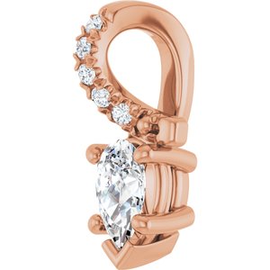 18K Rose Gold 5x3 mm Pear Pendant Mounting – image 3