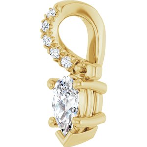 14K Yellow Gold 5x3 mm Pear Pendant Mounting – image 3