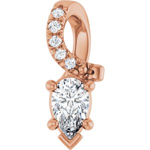 18K Rose Gold 5x3 mm Pear Pendant Mounting